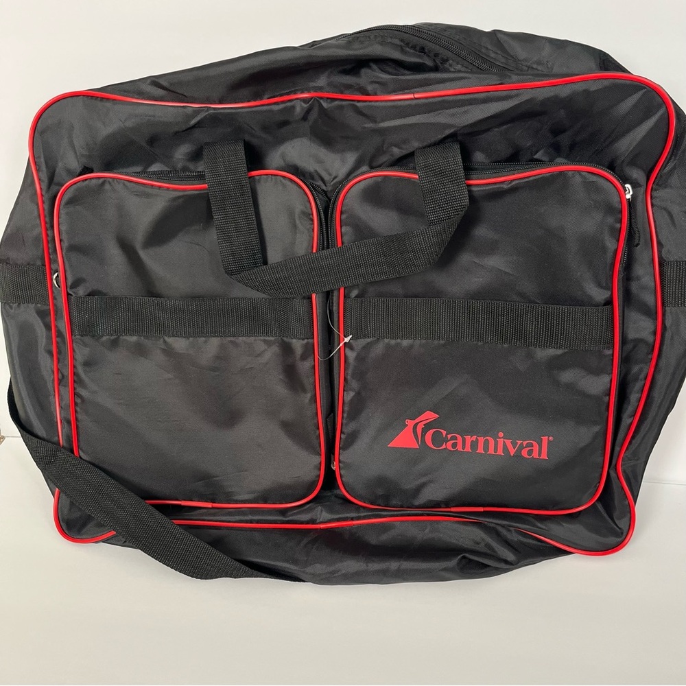 Carnival Cruise Ship Line Large Black Duffel Shoulder Bag - Tons of Pockets!